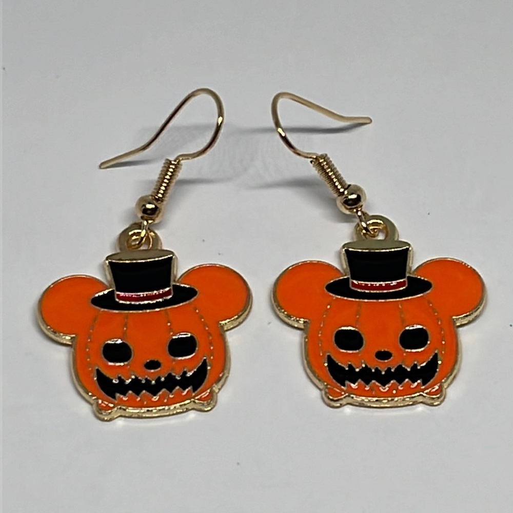 Earrings Pumpkin Goth Gothic Halloween‎